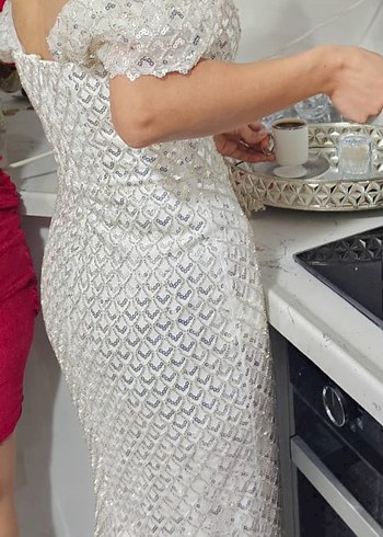 Parıltılı Beyaz Straplez Denizkızı Gelinlik - Görsel 2