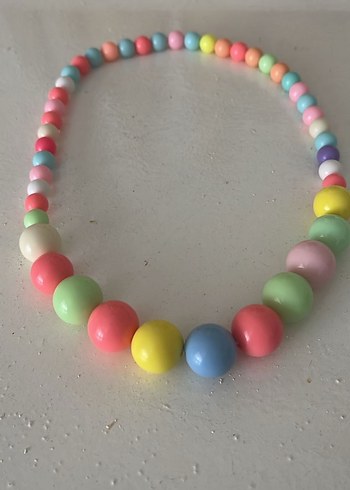 Pastel Renkli Boncuklu Uzun Kadın Kolye