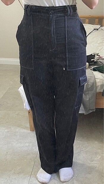 Diğer Yüksek bel kumaş polyester pantolon