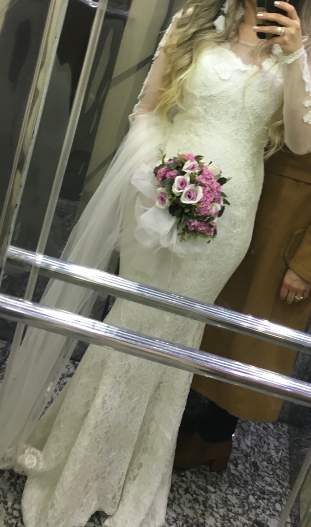 Bohem Uzun Kollu Denizkızı abiye,gelinlik - Görsel 3