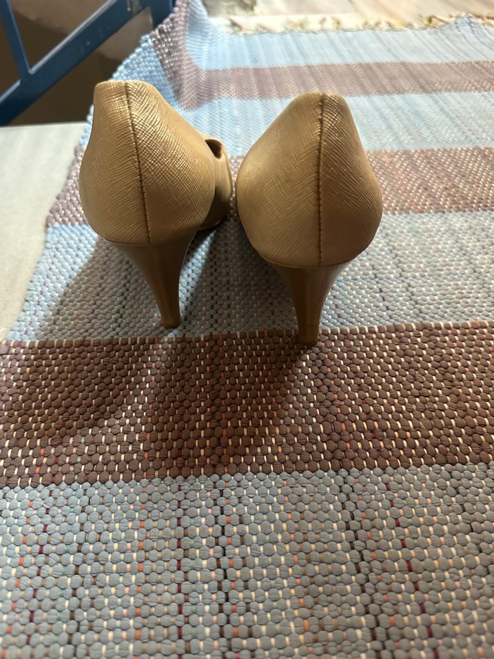 Bej Yılan Desenli Deri Topuklu Stiletto - Görsel 3