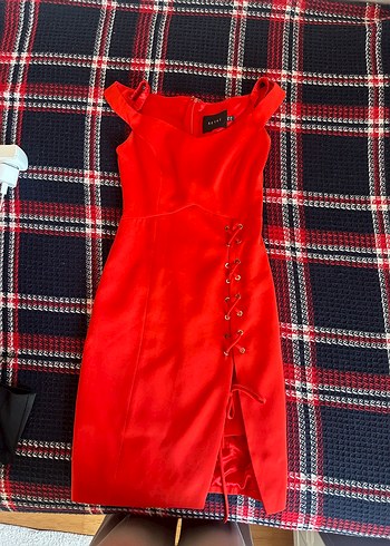 Kadın Turuncu  Midi Mezuniyet Elbisesi - Görsel 2