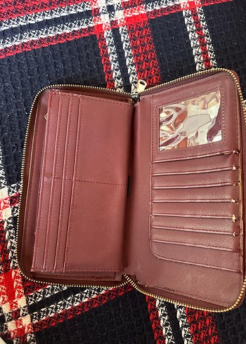 Beden kırmızı Renk Kırmızı Yılan Desenli Fermuarlı Kadın Cüzdan