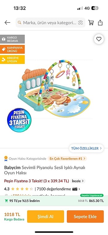 Babycim Piyanolu oyun halısı