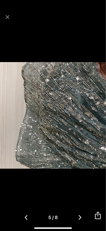 Parıltı mint abiye - Görsel 3