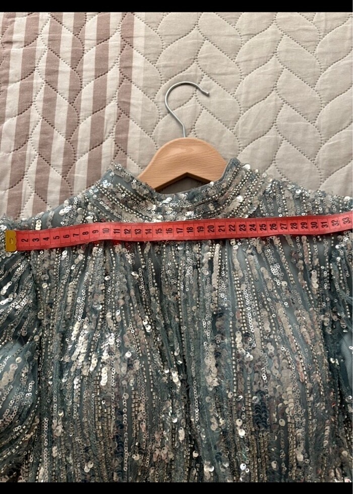 Parıltı mint abiye - Görsel 4