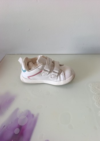 28 Beden Beyaz Kız Çocuk Sneakers Velcro Bantlı