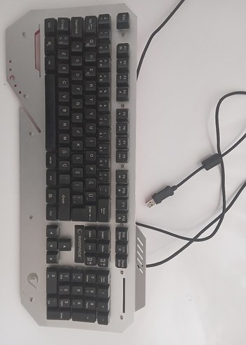 Beyaz Aleminyum Gövdeli Siyah Tuşlu Klavye - Görsel 2