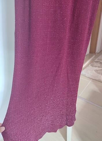 s Beden bordo Renk Simli abiye