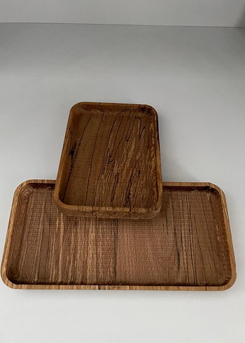 Kahverengi Ahşap Dikdörtgen Tepsi Seti - Görsel 4