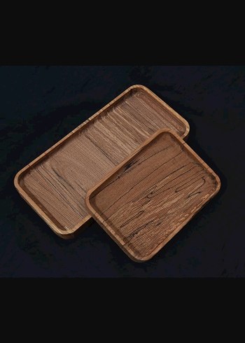 Kahverengi Ahşap Dikdörtgen Tepsi Seti - Görsel 8