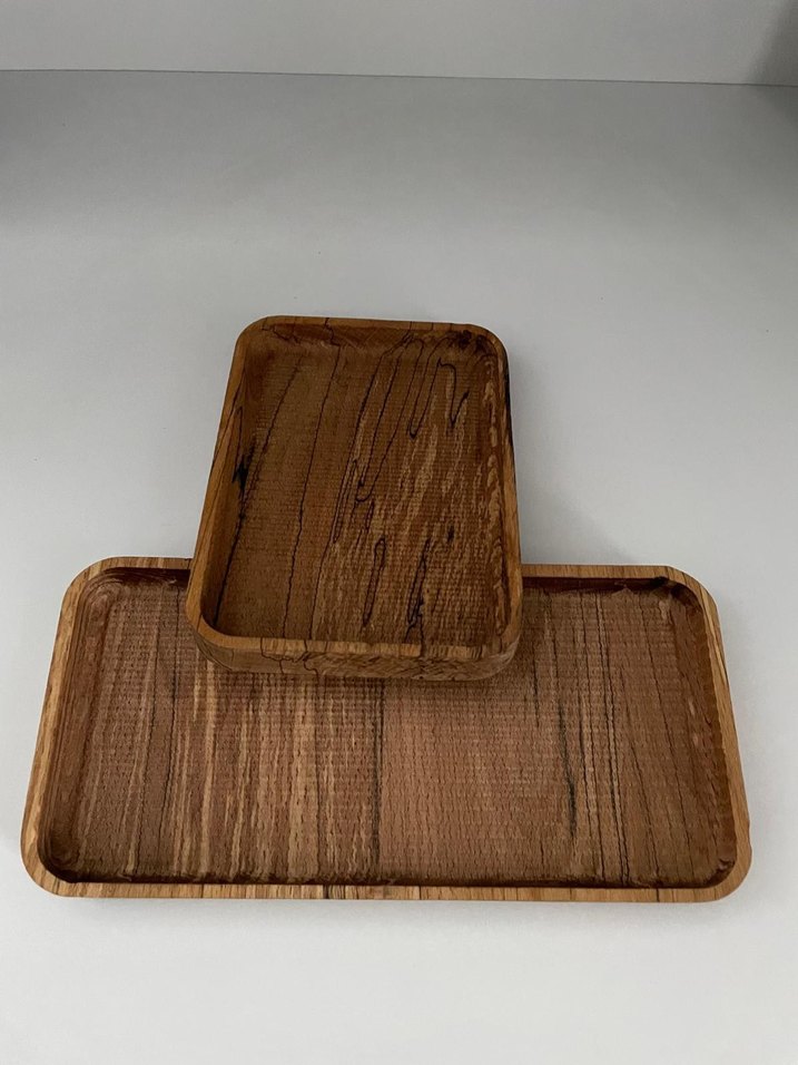 Kahverengi Ahşap Dikdörtgen Tepsi Seti - Görsel 4