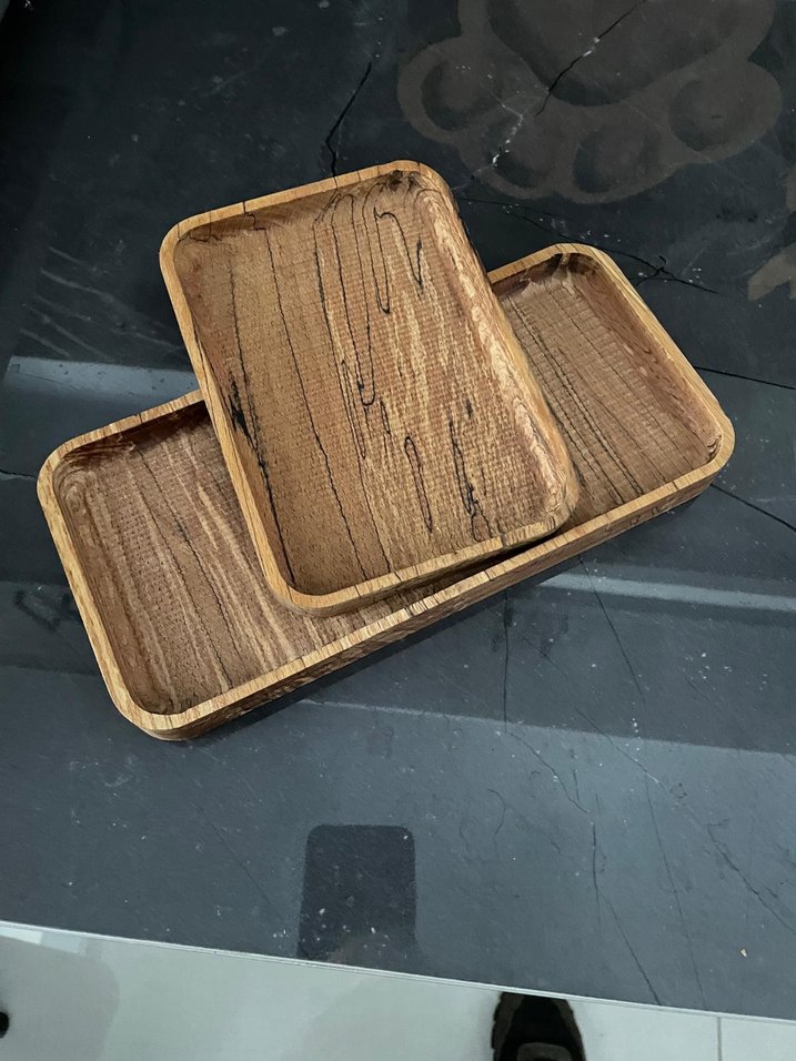 Kahverengi Ahşap Dikdörtgen Tepsi Seti - Görsel 2