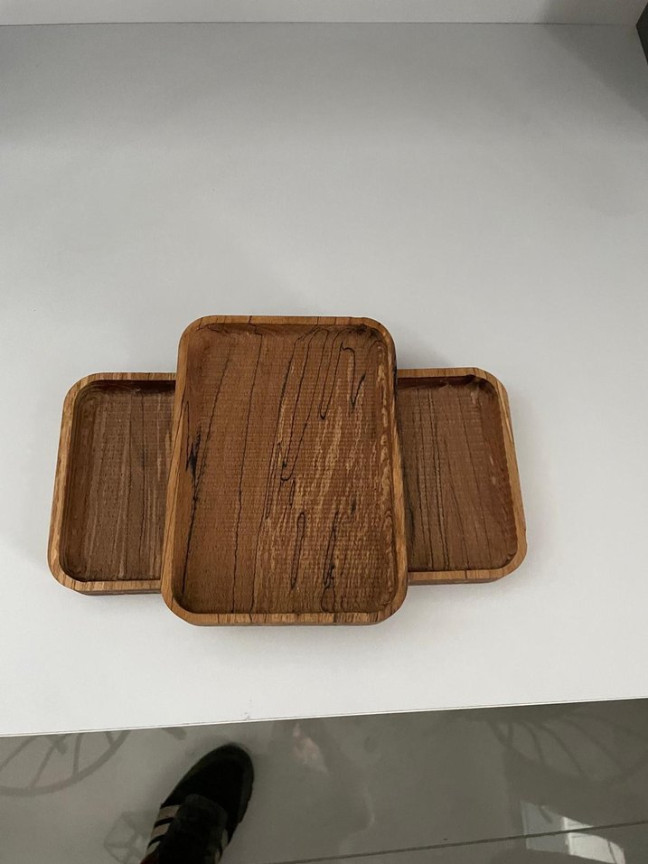 Kahverengi Ahşap Dikdörtgen Tepsi Seti - Görsel 3