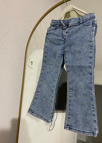 LC Waikiki Kız Çocuk Gri Batik Desenli Denim Pantolon