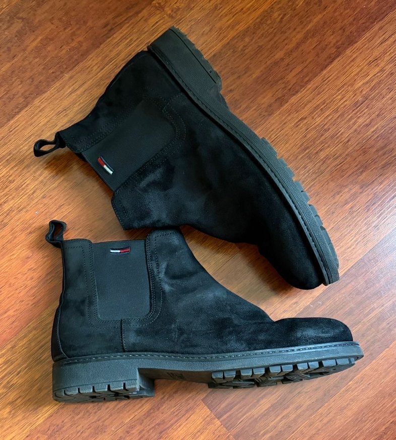 Tommy Hilfiger Siyah Chelsea Süet Bot - Görsel 2