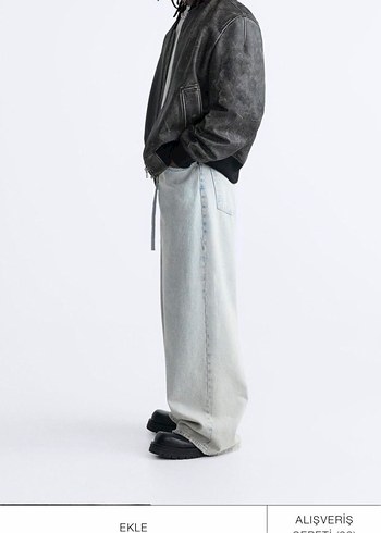 Zara Deri Bomber Ceket (GERÇEK DERİ) - Görsel 4