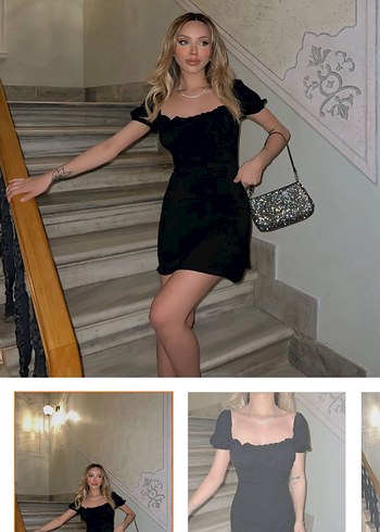 Siyah Mini Elbise, Straplez, Sıkı Kesim