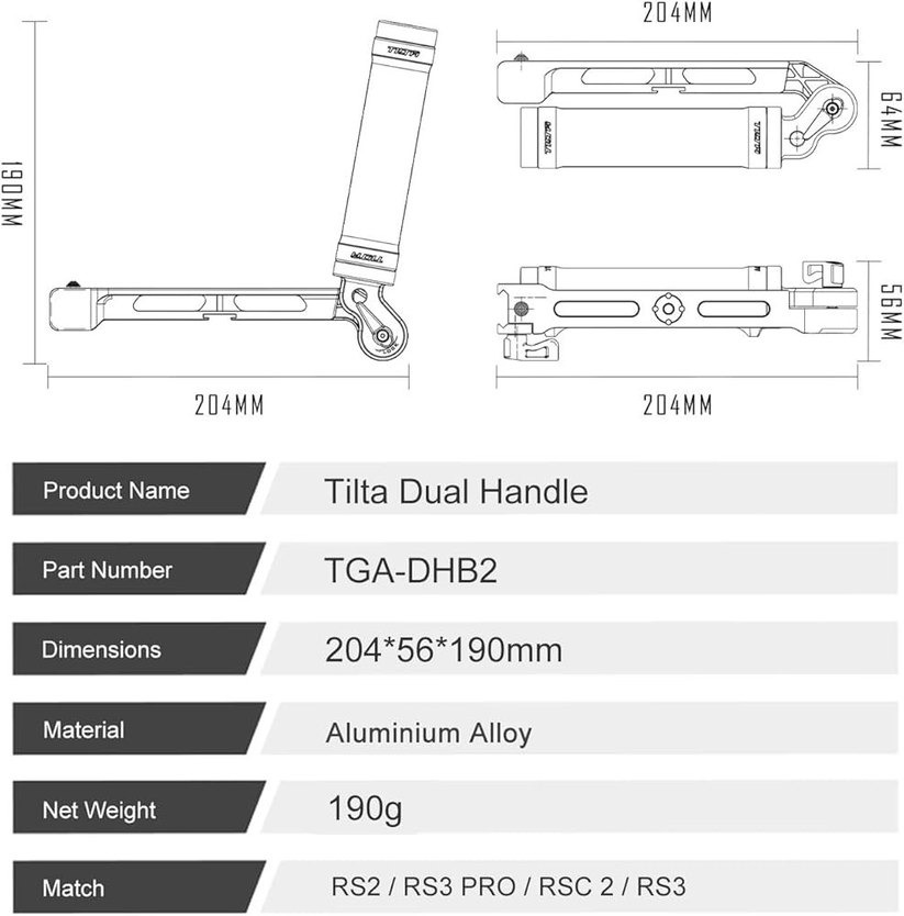 Tilta DJI Ronin Çift Kulp Braketi - Görsel 5