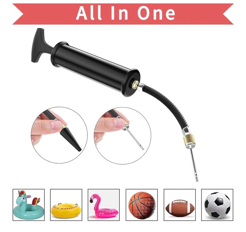 Siyah Havalı Top Pompası ve Şişirme Uç Seti - Görsel 2