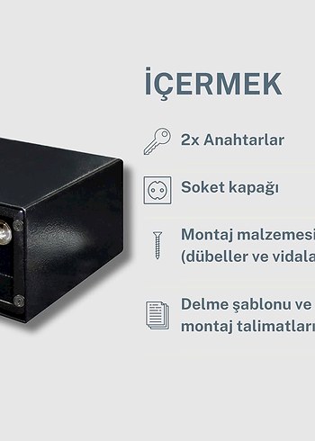 FortNovo Priz Görünümlü Gizli Metal Kasa Para Kasası - Görsel 4