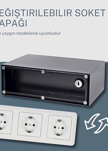 FortNovo Priz Görünümlü Gizli Metal Kasa Para Kasası - Görsel 10