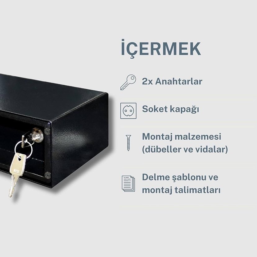 FortNovo Priz Görünümlü Gizli Metal Kasa Para Kasası - Görsel 4