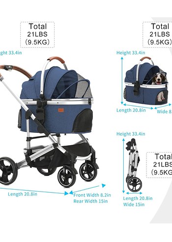 SIFIR - Mavi Bebek veya Kedi Köpek Arabası - Görsel 3