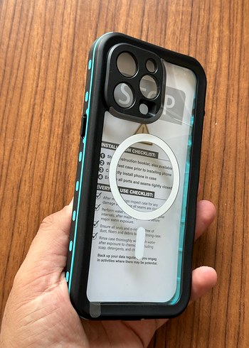 14 pro max su geçirmez kılıf dahili 9h tamperli 360 koruma - Görsel 3