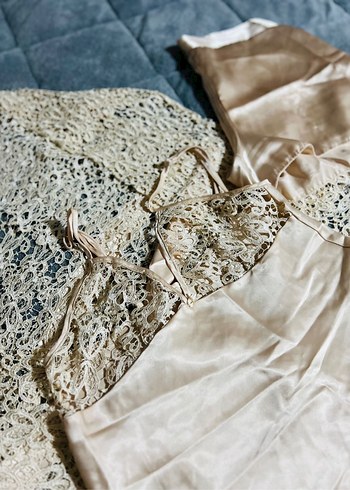 Nakış İşlemeli Beyaz Midi Bohem Gecelik - Görsel 8