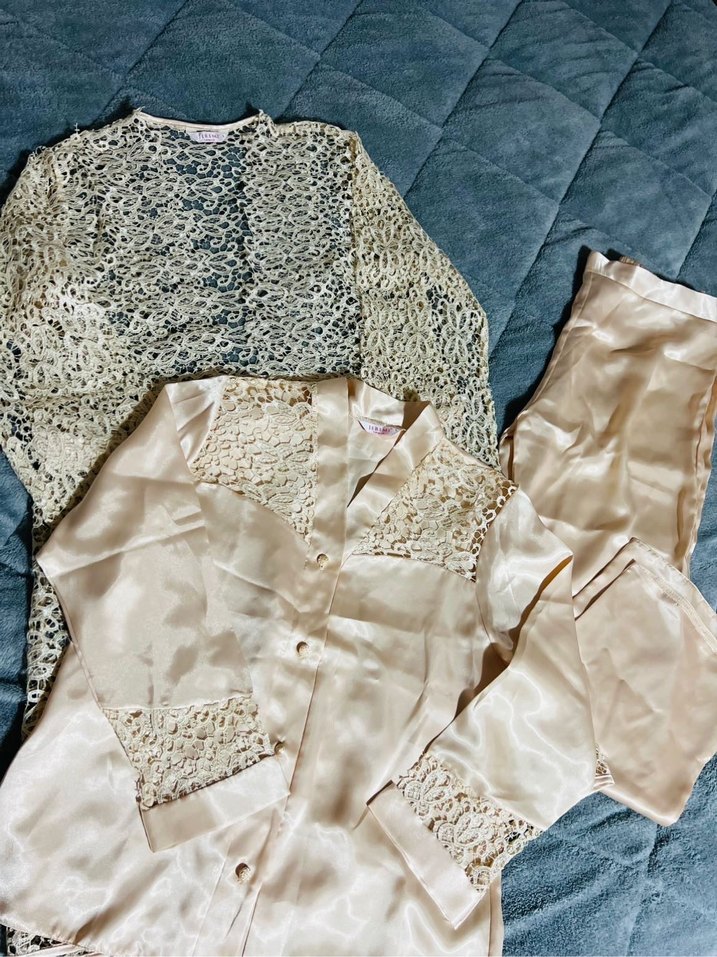 Nakış İşlemeli Beyaz Midi Bohem Gecelik - Görsel 4