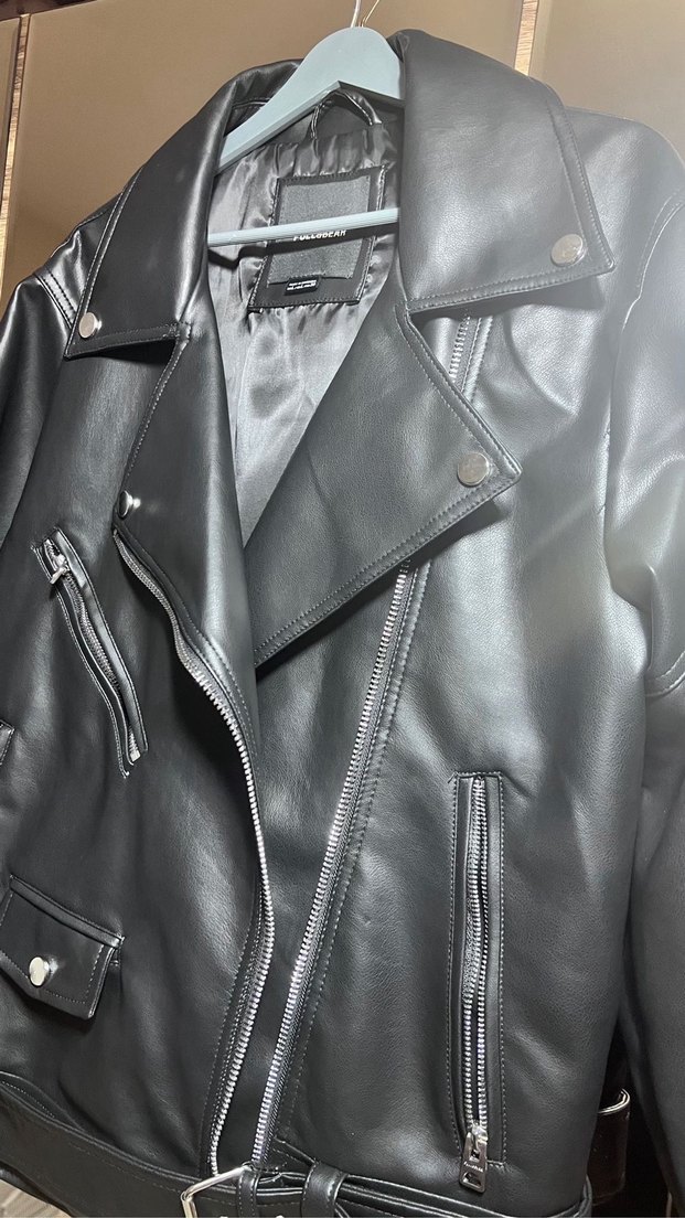 Pull&bear Kadın Siyah Deri Biker Ceket - Görsel 3