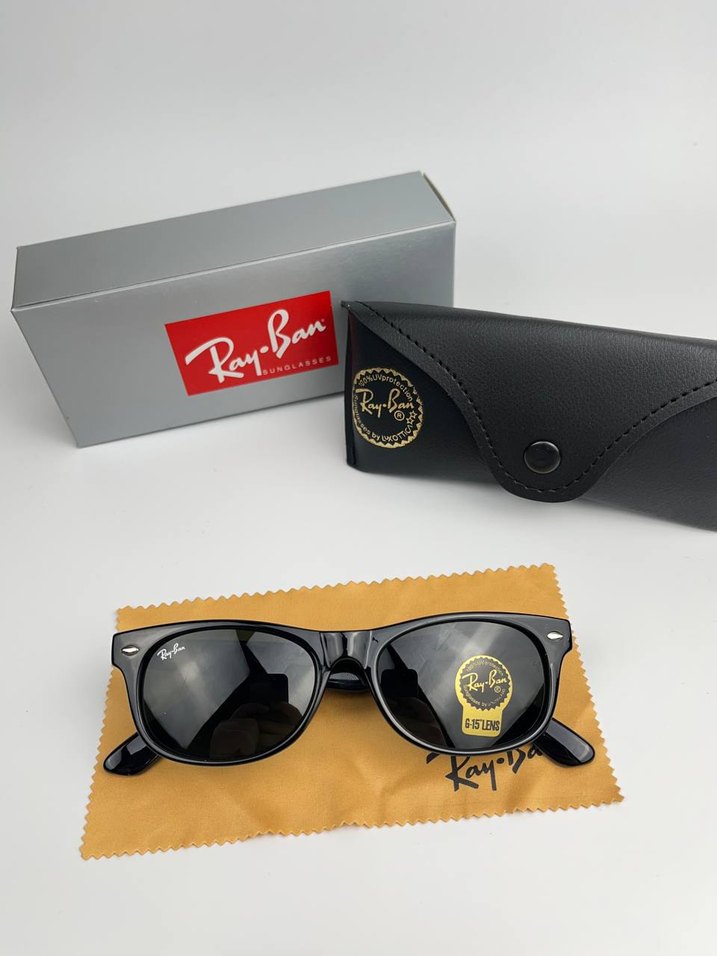Siyah Parlak Ray-Ban Güneş Gözlüğü - Görsel 3