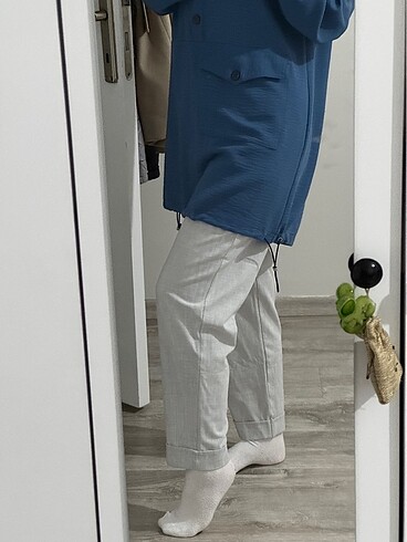 36 Beden Gri kumaş pantolon