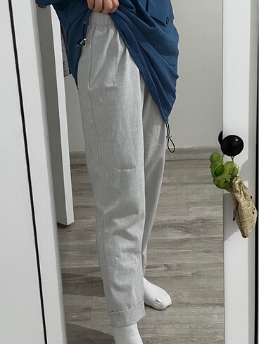 36 Beden gri Renk Gri kumaş pantolon