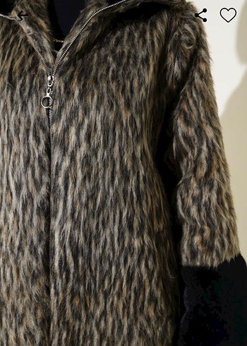 Kadın Siyah-Kahverengi Zebra Desenli Suni Kürk - Görsel 2