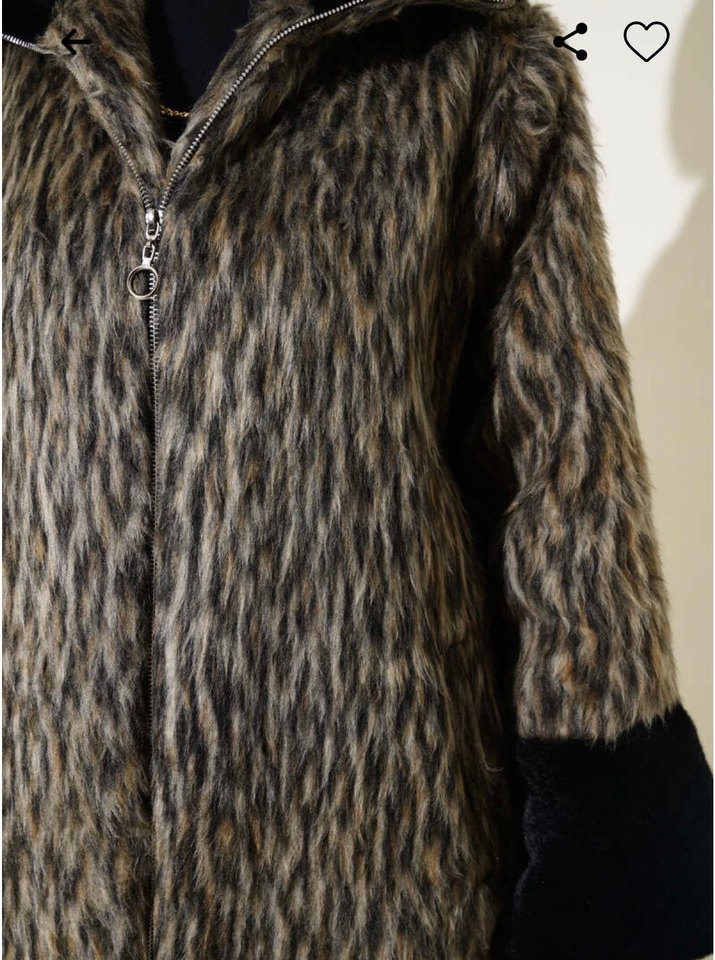 Kadın Siyah-Kahverengi Zebra Desenli Suni Kürk - Görsel 2