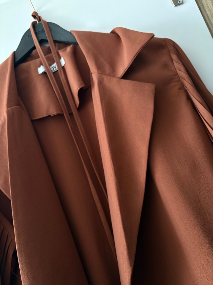 Dökümlü Piliseli Kadın Kahverengi Takım - Görsel 4