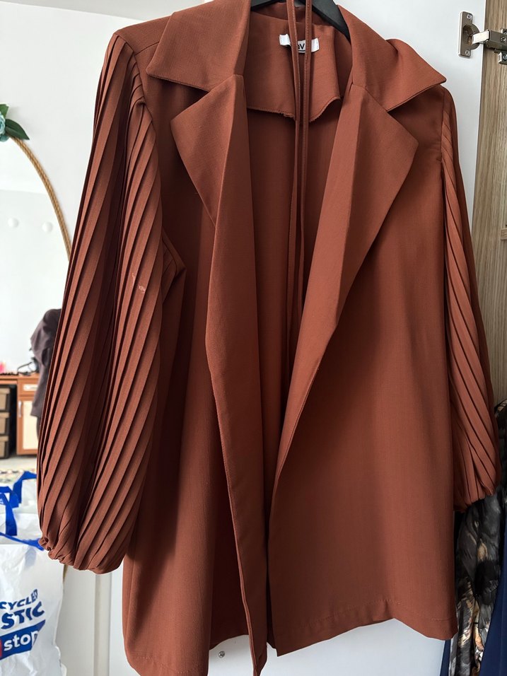 Dökümlü Piliseli Kadın Kahverengi Takım - Görsel 2