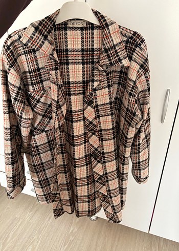 Düğmeli Kareli Kadın Gömlek - Görsel 2