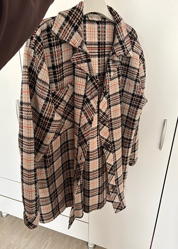 Düğmeli Kareli Kadın Gömlek - Görsel 3