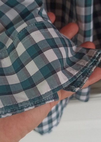 Erkek Gri Kareli Pamuklu Uzun Kollu Gömlek - Görsel 3