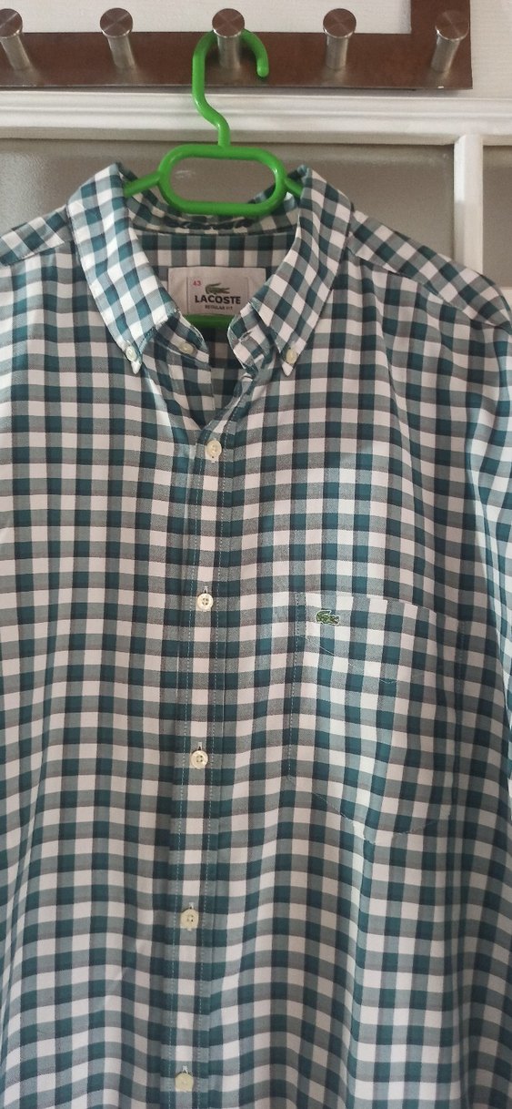 Erkek Gri Kareli Pamuklu Uzun Kollu Gömlek - Görsel 2