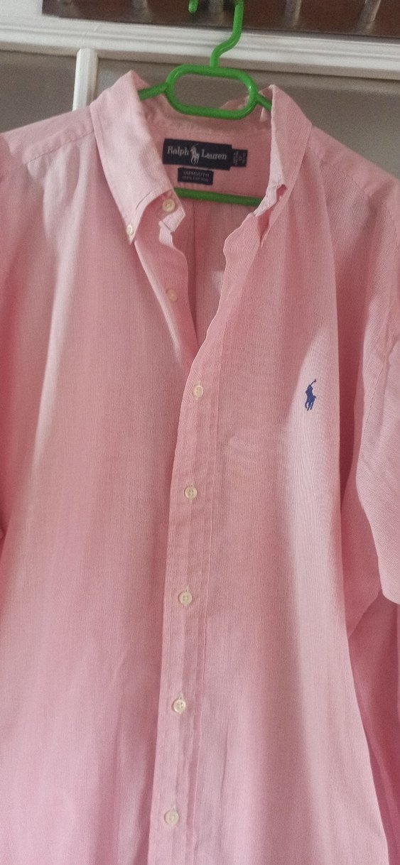 Pembe Uzun Kollu Keten Erkek Gömlek - Görsel 4