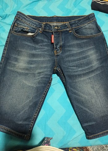 erkek Mavi Mini Denim Şort
