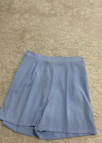 ZARA Mavi Keten Mini Hamile Eteği - Görsel 2