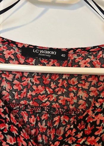 Kırmızı V Yaka Pilili Hamile Elbise - Görsel 3