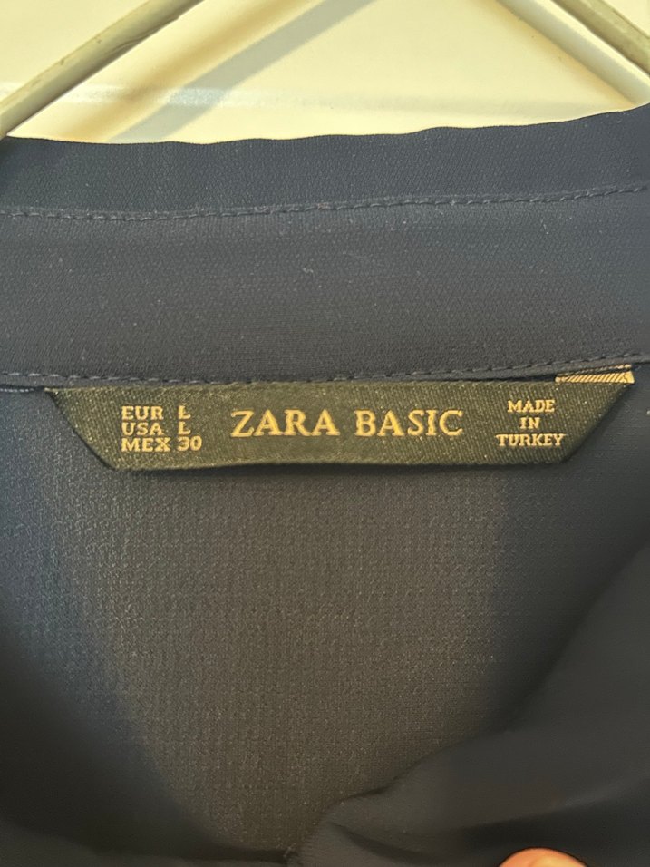 Kadın Lacivert Yakalı Uzun Kollu Gömlek - Görsel 5