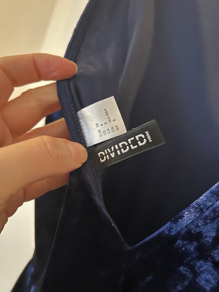 Kadife lacivert mini elbise - Görsel 5