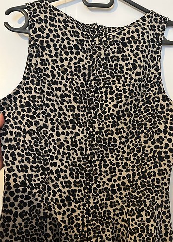 Kolsuz Mini Leopar Desenli Elbise - Görsel 5